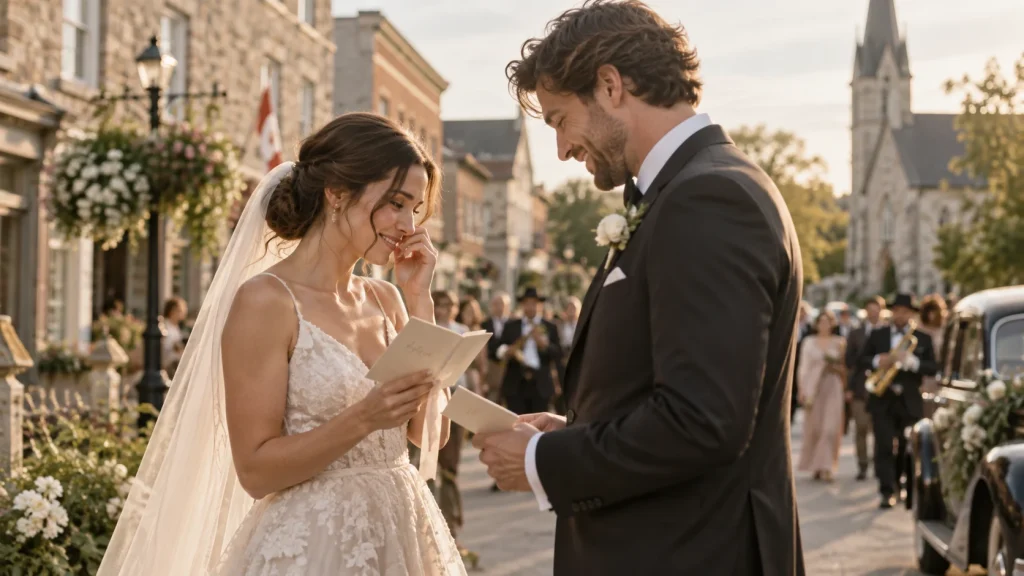Handwritten wedding vows at an Ontario wedding