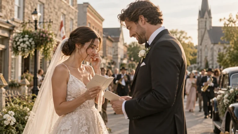 Handwritten wedding vows at an Ontario wedding