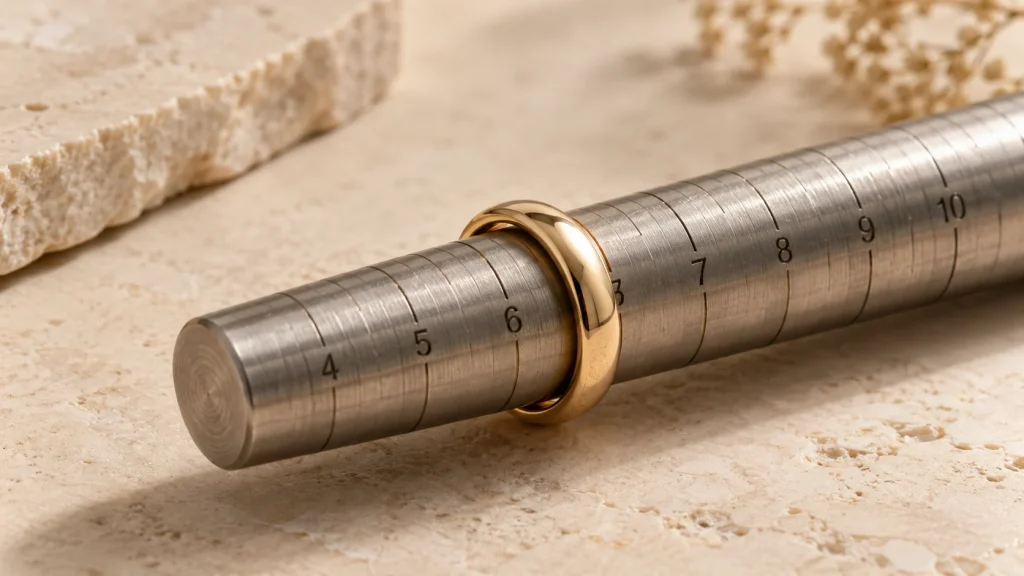 Wedding ring sizing guide illustration