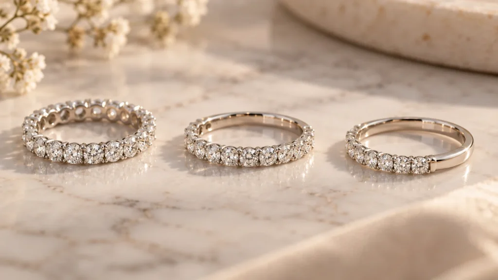 Eternity ring stone coverage comparison